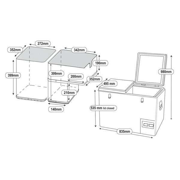 NATIONAL LUNA | 70L Legacy Smart QC Fridge/Freezer Dual Zone (1 Left in Stock • Ships Same Day)