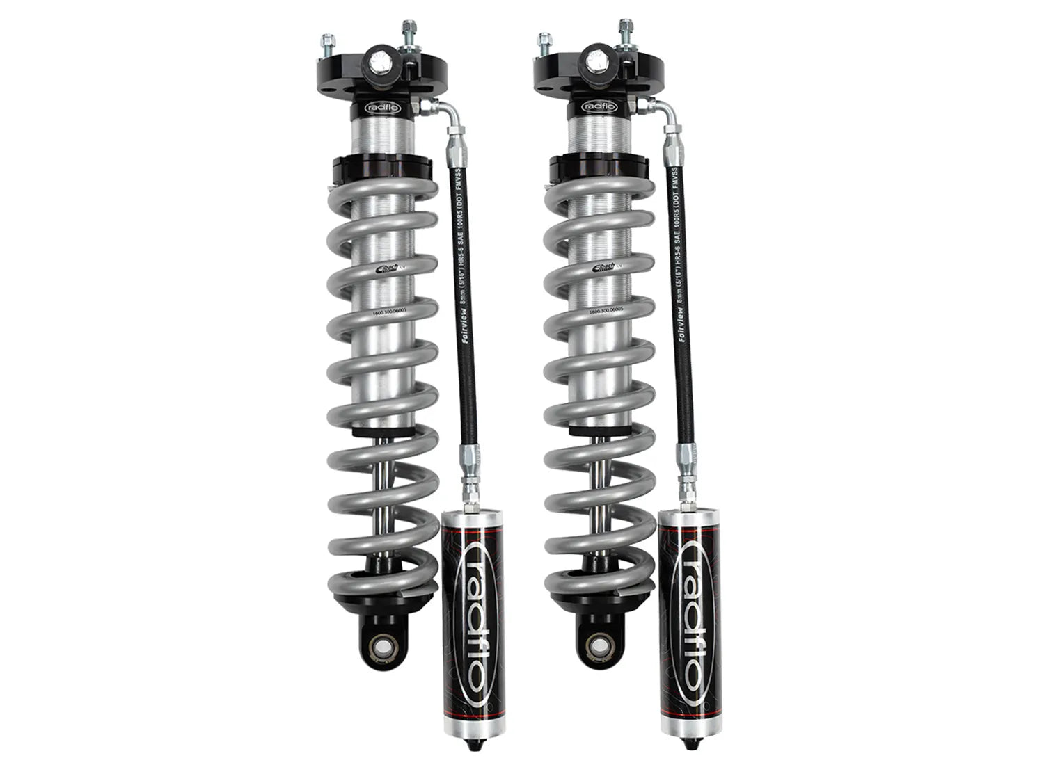 RADFLO SUSPENSION TECHNOLOGY | Tundra 2nd Gen (2007 - 2021) Front Coilover Kit With Remote Reservoir Pro Comp - Fabtech 4″ Lift (6CT-002-4R)