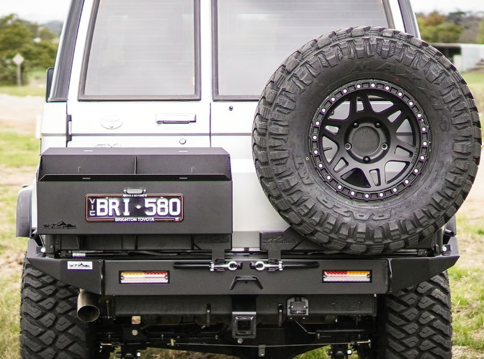 THE CRUISER COMPANY | Land Cruiser 76 Series Rear Tow Bar With Side Panel Hoops (TCC-76-RB-TOW)