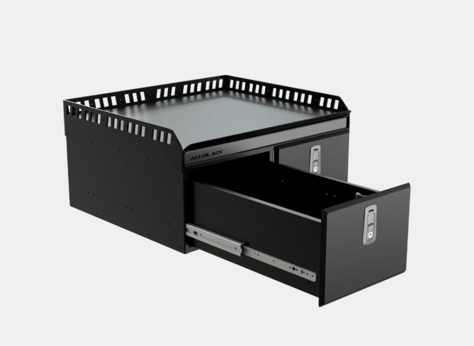 ALUBLACK | Double Drawers With Table