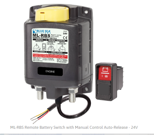 BLUE SEA SYSTEMS | ML-RBS Remote Battery Switch with Manual Control Auto-Release  24V (7717)