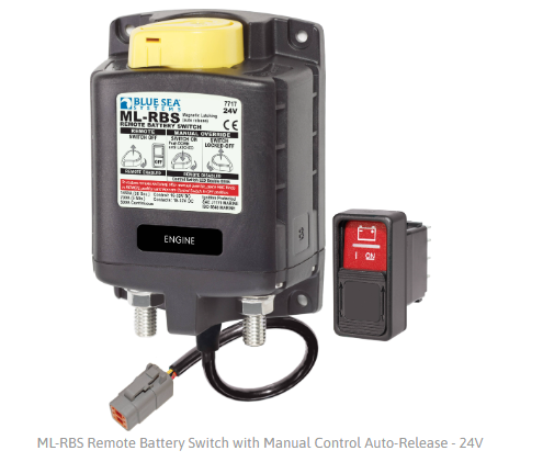 BLUE SEA SYSTEMS | ML-RBS Remote Battery Switch with Manual Control Auto Release  24V (7717100)