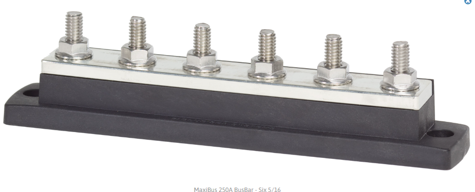 BLUE SEA SYSTEMS | MaxiBus 250A BusBar  Six 5/16" 18 Studs (2126)