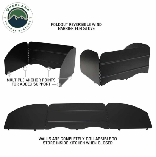 OVERLAND VEHICLE SYSTEMS | Large Refrigerator Tray and Sink Slide Black Powder Coat Universal (21010508)