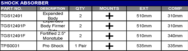 TERRAIN TAMER | Land Cruiser 70 Series FZJ78/79 & GDJ78/79 & GRJ78/79 & HDJ78/79 & HZJ78/79 & VDJ78/79 From 8/1999 Front Shock Absorber Fortified Big Bore Monotube (TGS12491F)