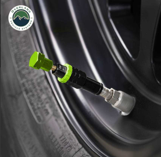 OVERLAND VEHICLE SYSTEMS | 4 Piece Adjustable Tire Deflator Kit & Storage Bag PSI 10-30 lbs. (97-9903)