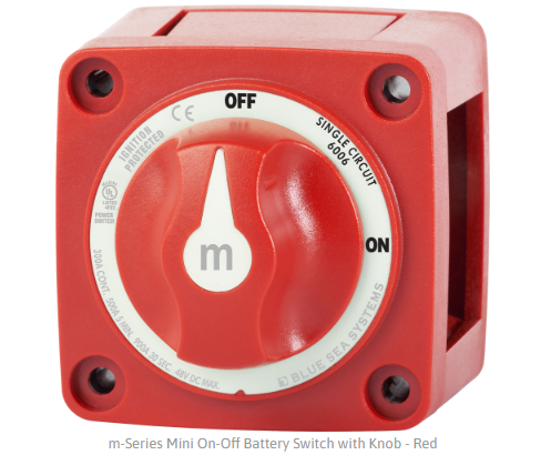 BLUE SEA SYSTEMS | m-Series Mini On-Off Battery Switch with Knob (6006)