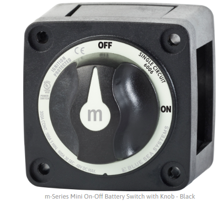 BLUE SEA SYSTEMS | m-Series Mini On-Off Battery Switch with Knob (6006)