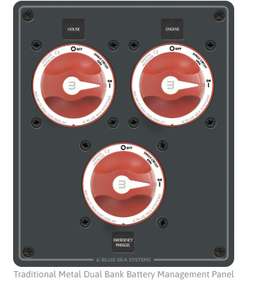 BLUE SEA SYSTEMS | Traditional Metal Dual Bank Battery Management Panel (8020)