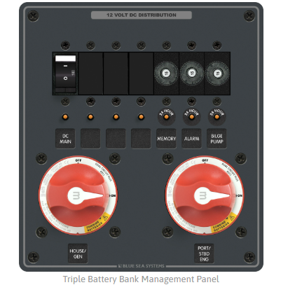 BLUE SEA SYSTEMS | Triple Battery Bank Management Panel (8689)