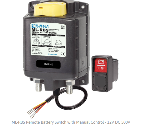 BLUE SEA SYSTEMS | ML-RBS Remote Battery Switch with Manual Control 12V DC 500A (7700)