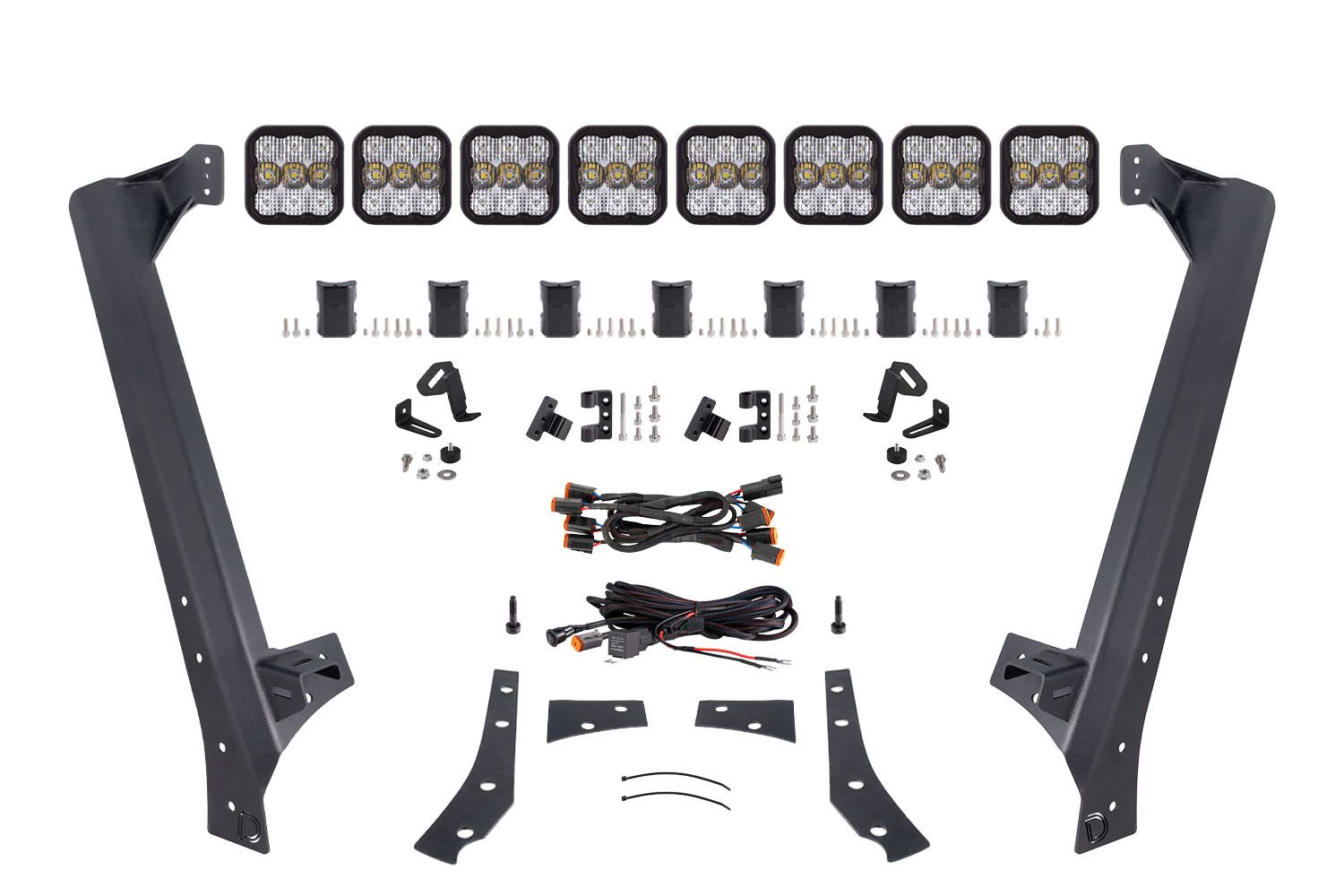 DIODE DYNAMICS | Jeep JK Wrangler 2007-2018 SS5 Windshield CrossLink Lightbar Kit