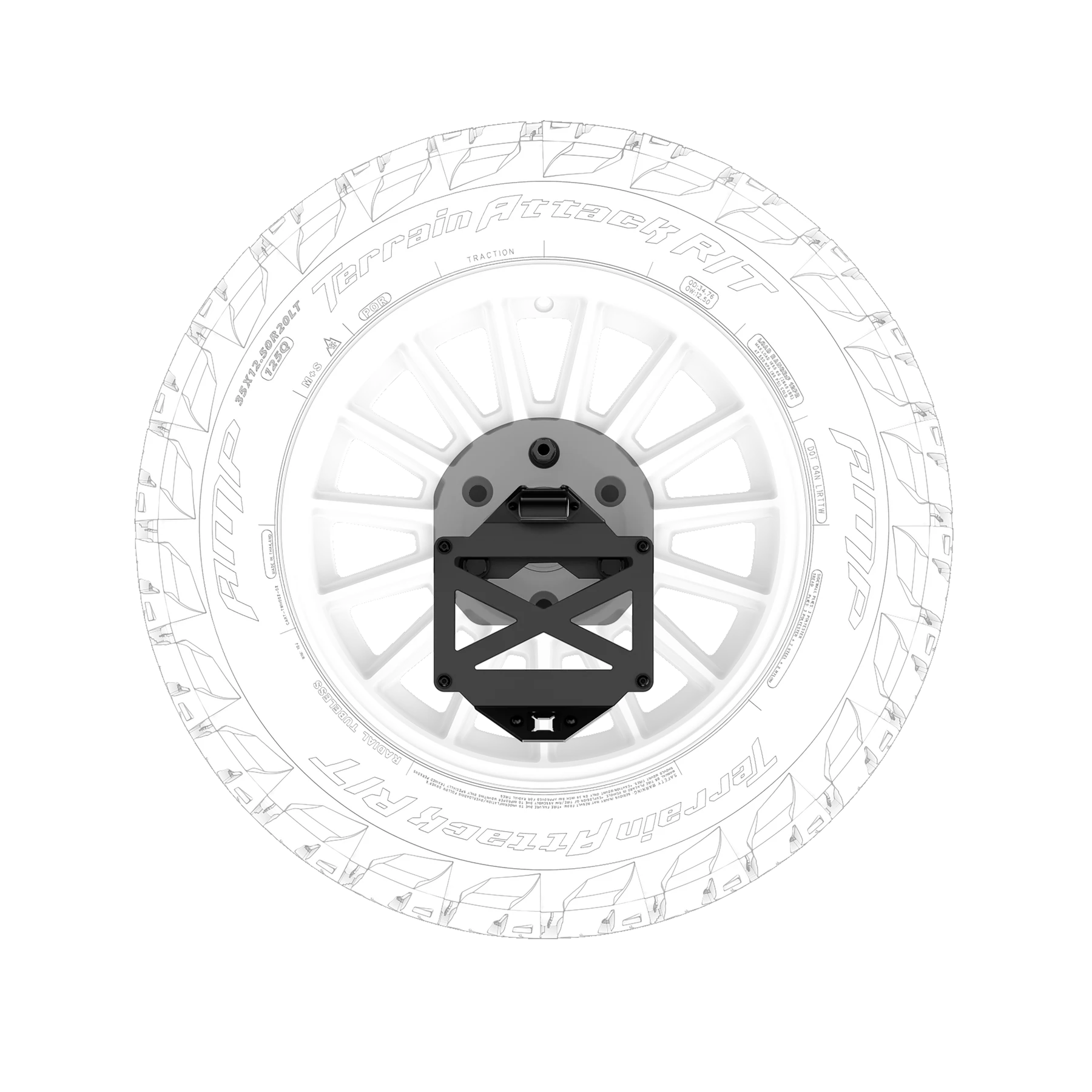 BODY ARMOR 4X4 | 3rd Gen Tacoma / 5th Gen 4Runner Pro Series II | Tire Carrier w/ License Plate Holder
