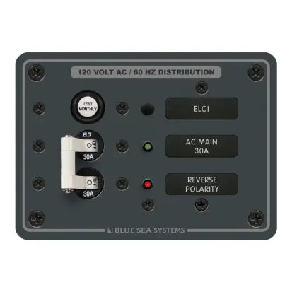 BLUE SEA SYSTEMS | Double Pole Circuit Breaker Panel 120V AC (374422)