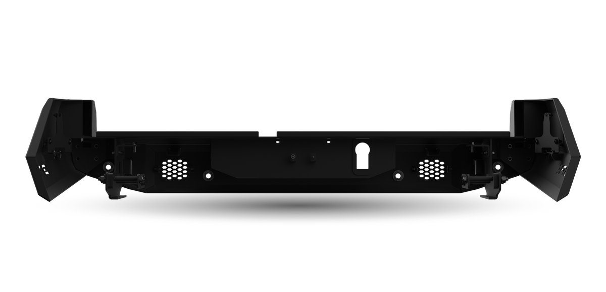 Rear view of Body Armor TC-2967 bumper installed on 4th Gen Toyota Tacoma