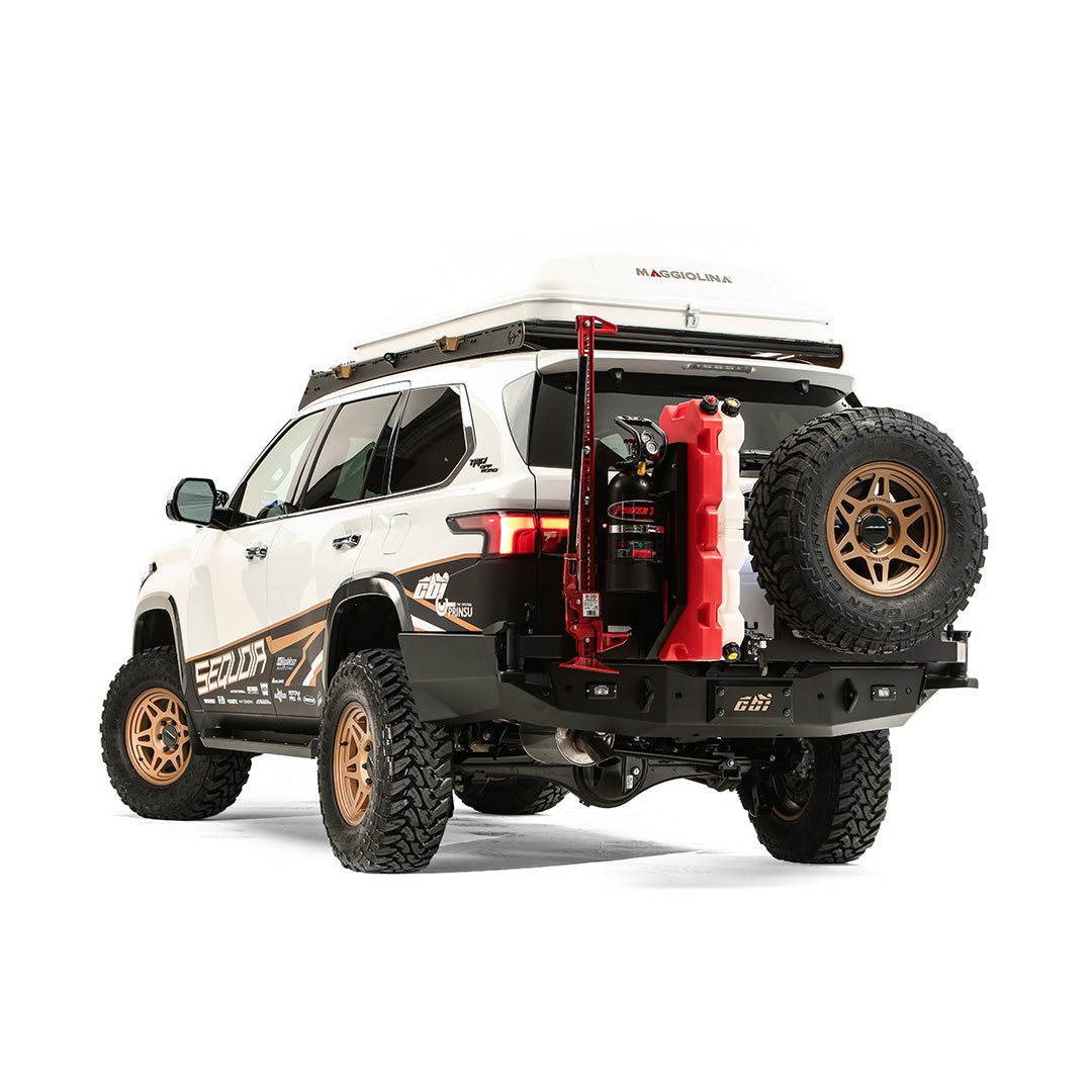 CBI Sequoia rear bumper dual swing-arm system open