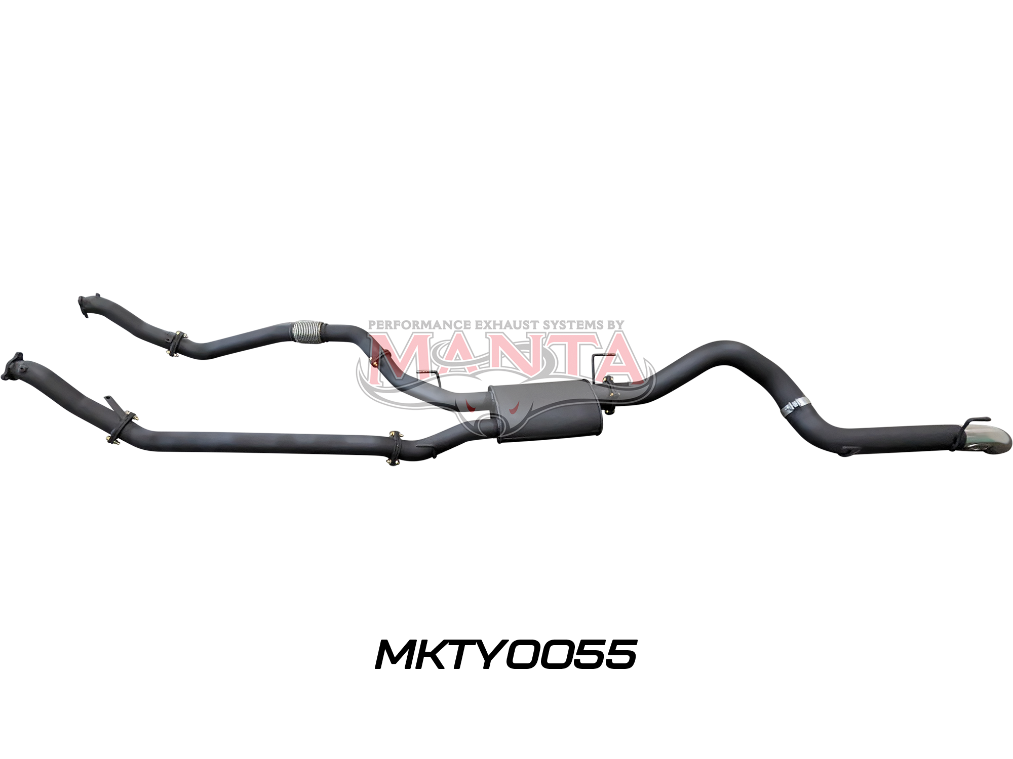 MANTA EXHAUSTS | Toyota Land Cruiser VDJ200 3in Dual No Cat w/ Muffler, 4in Exit (MKTY0055)