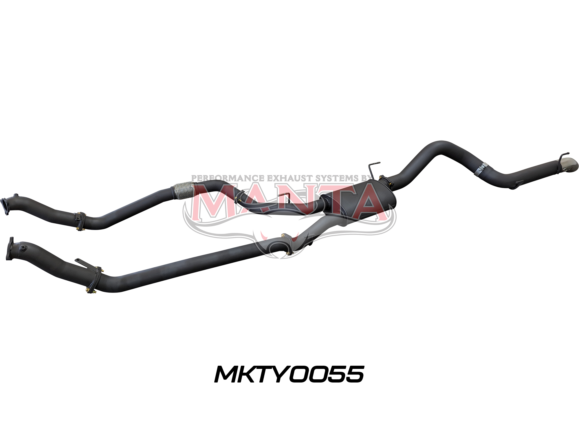 MANTA EXHAUSTS | Toyota Land Cruiser VDJ200 3in Dual No Cat w/ Muffler, 4in Exit (MKTY0055)
