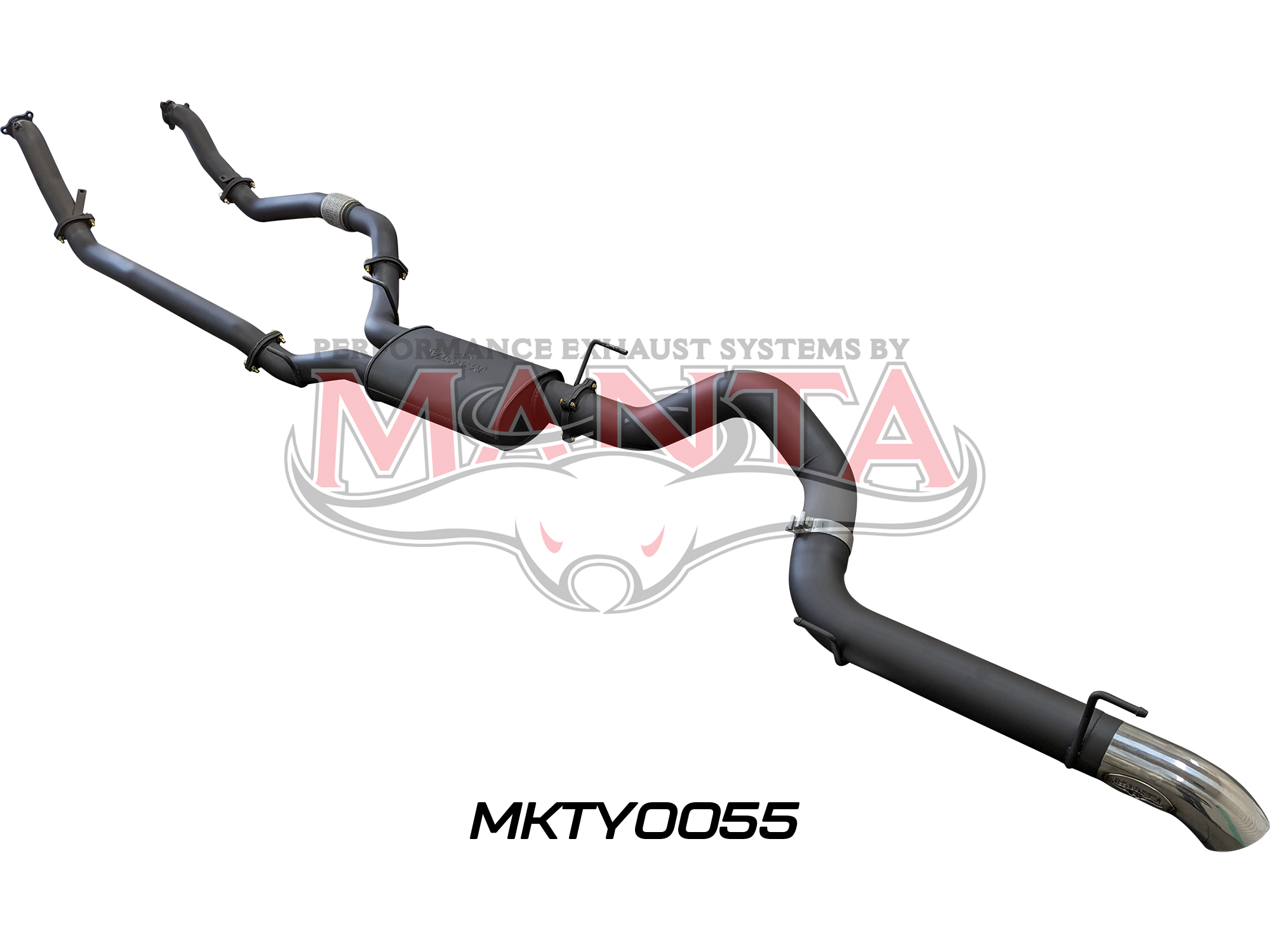 MANTA EXHAUSTS | Toyota Land Cruiser VDJ200 3in Dual No Cat w/ Muffler, 4in Exit (MKTY0055)