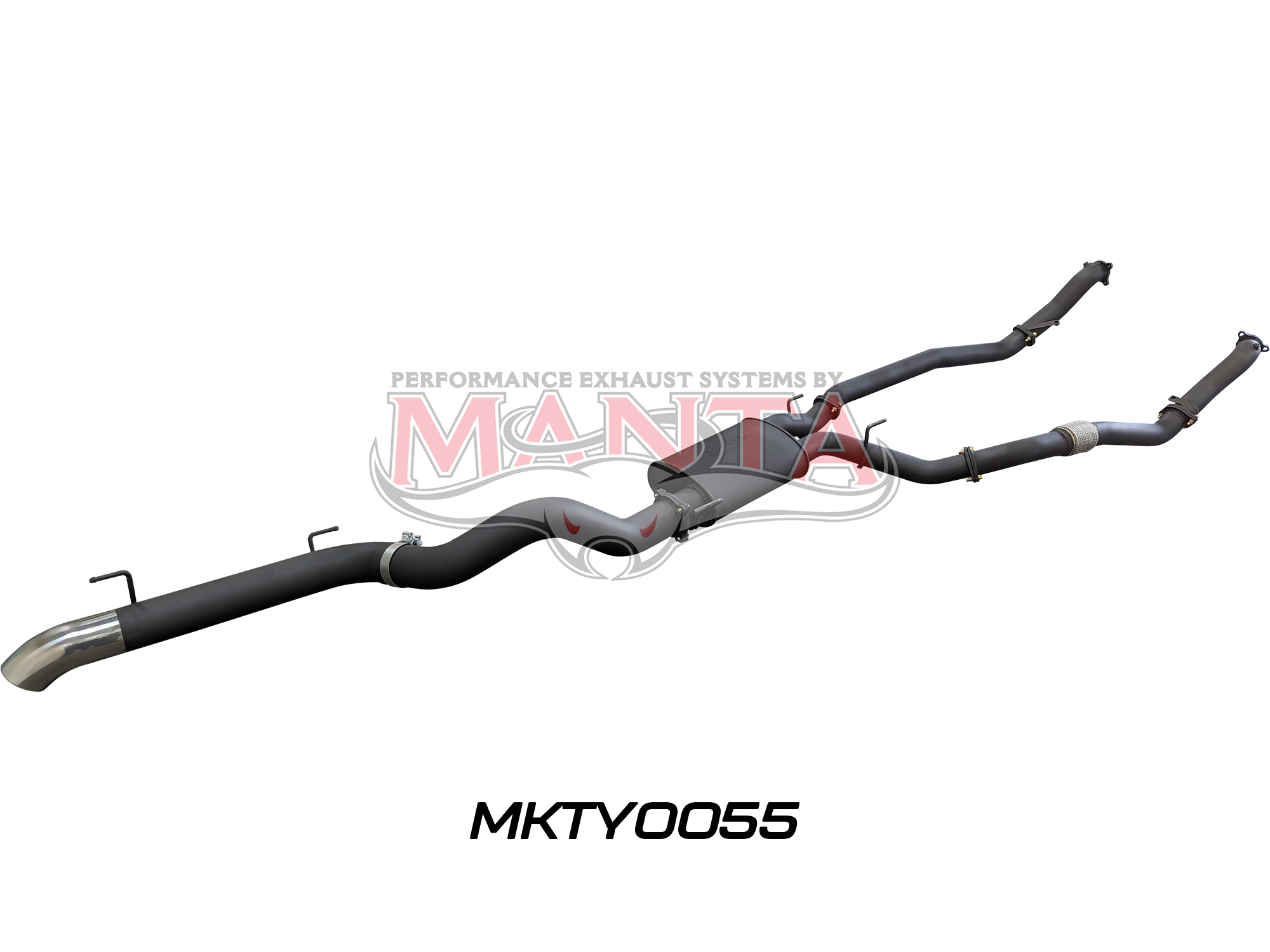 MANTA EXHAUSTS | Toyota Land Cruiser VDJ200 3in Dual No Cat w/ Muffler, 4in Exit (MKTY0055)