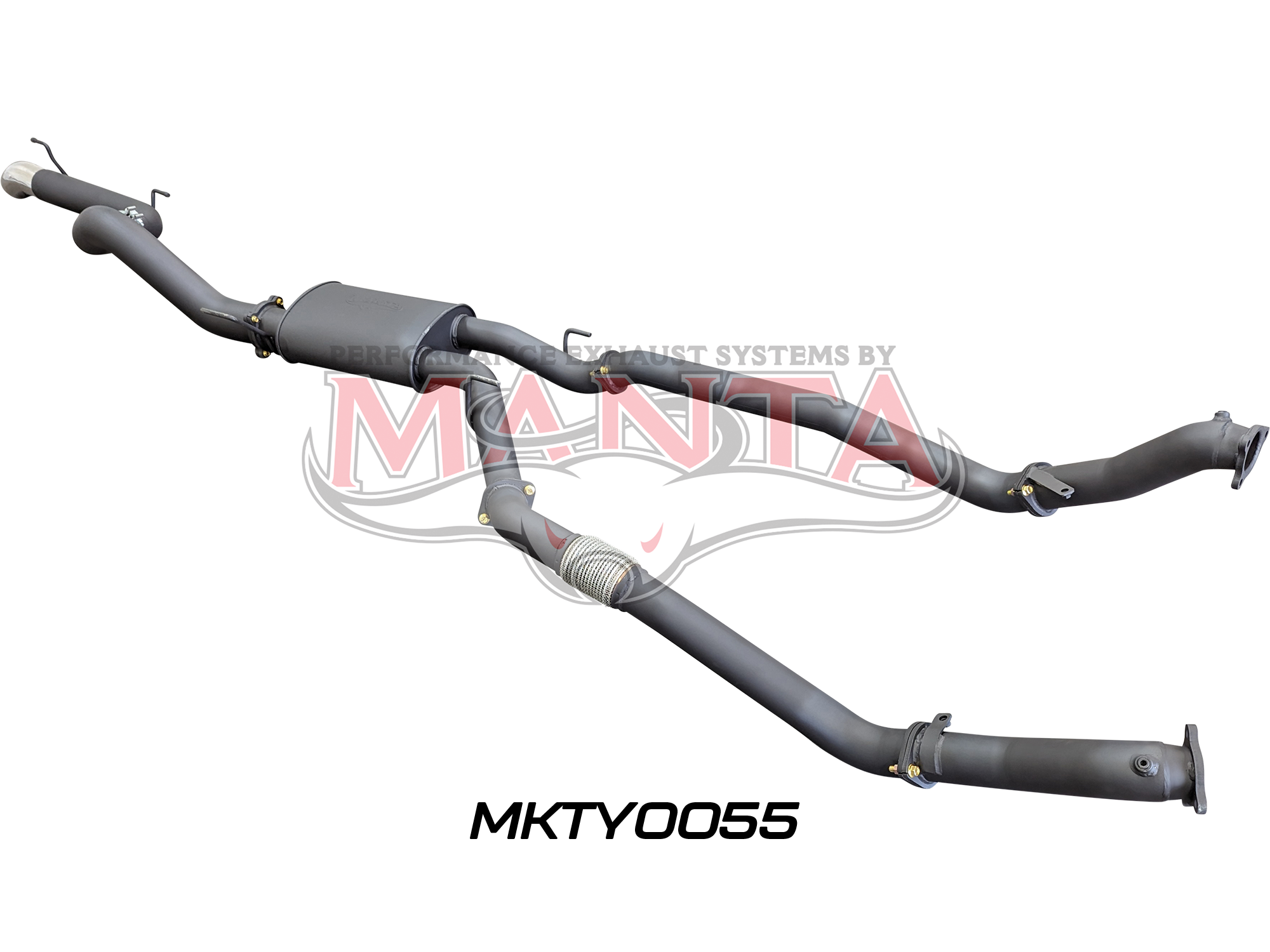 MANTA EXHAUSTS | Toyota Land Cruiser VDJ200 3in Dual No Cat w/ Muffler, 4in Exit (MKTY0055)