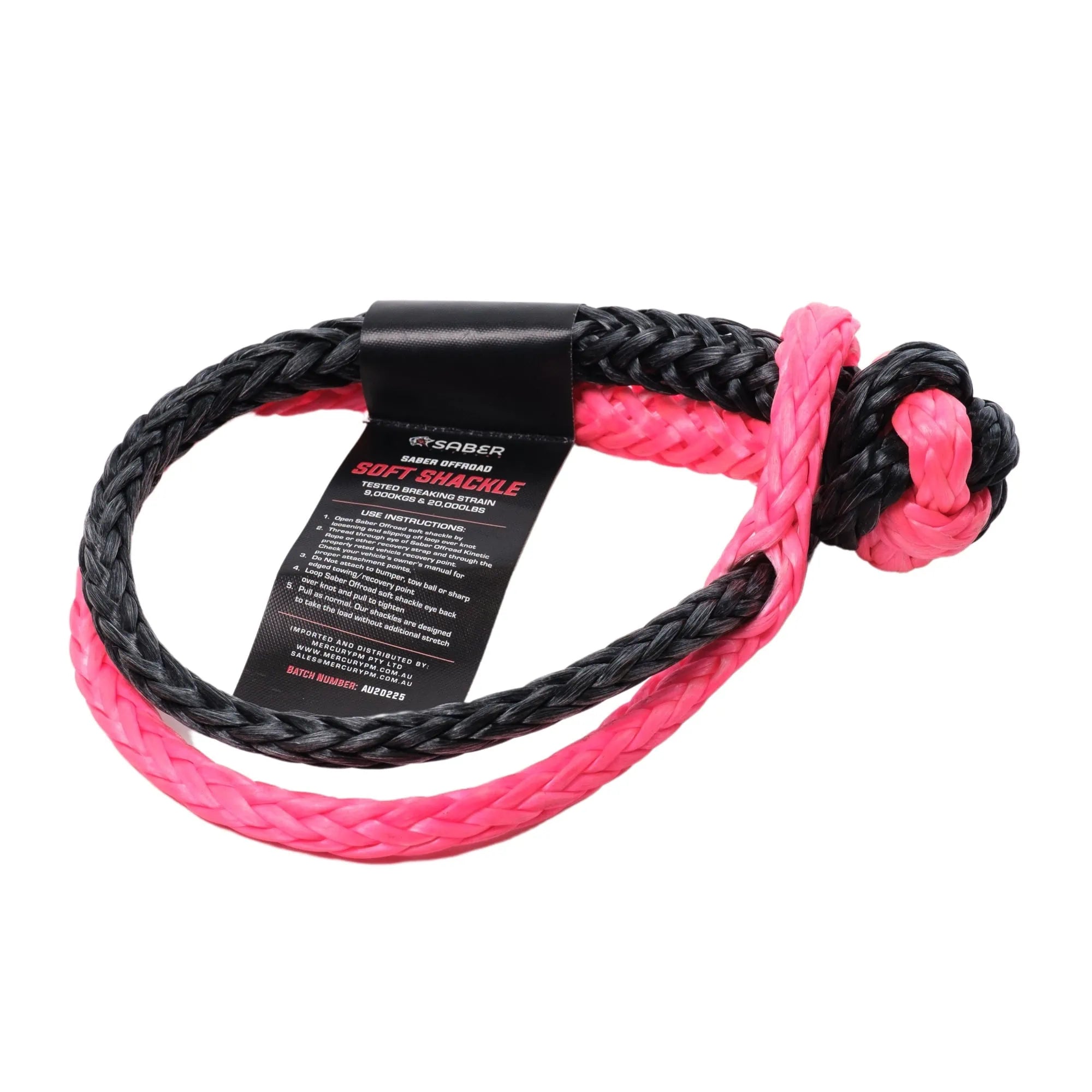 SABER OFFROAD  | 9,000KG SaberPro Soft Shackle Pink & Black (SBR-9KSSBP)