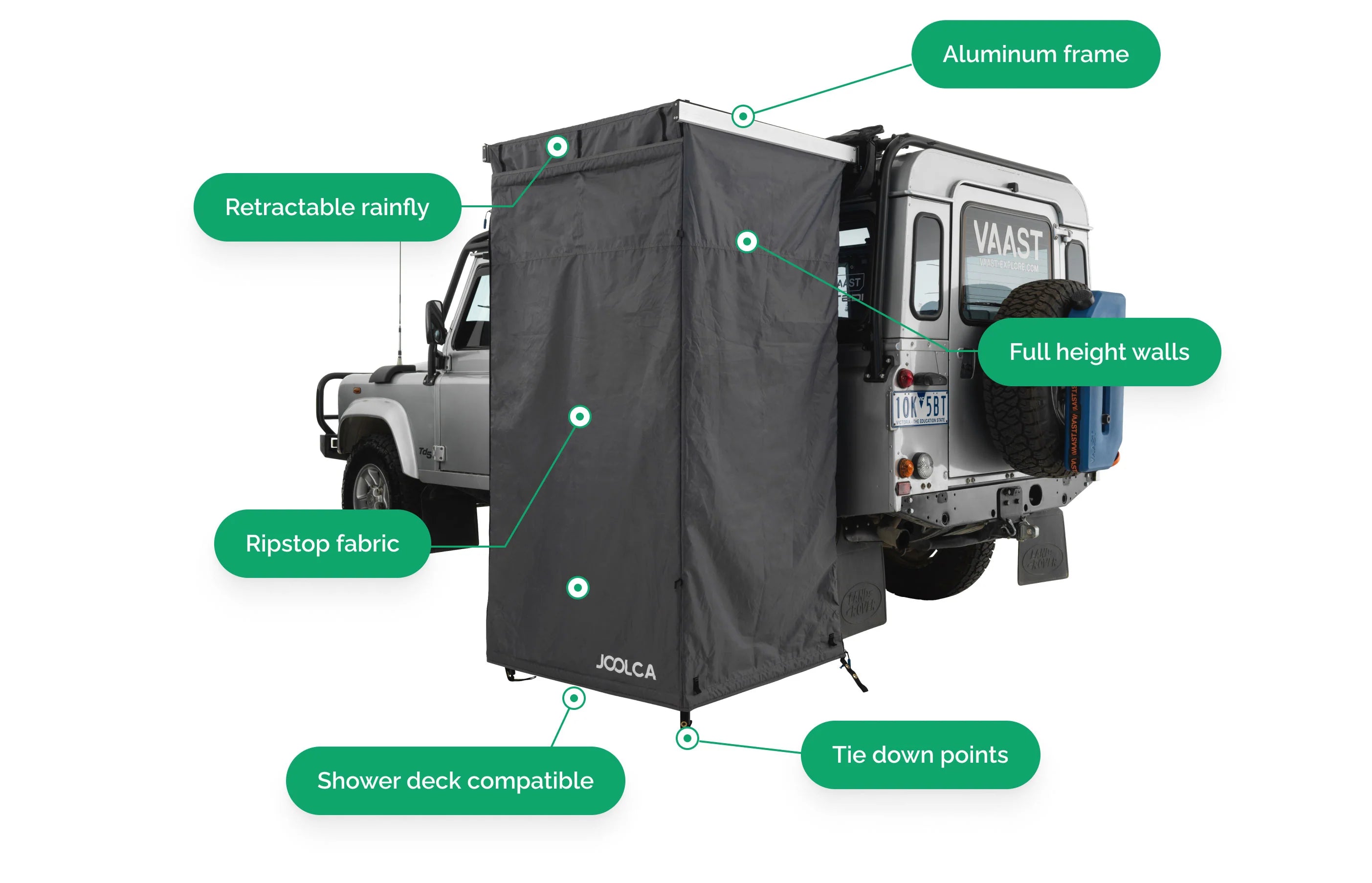 JOOLCA | ENSUITE Vehicle Mounted Single Shower Tent (In Stock Ships Same Day)