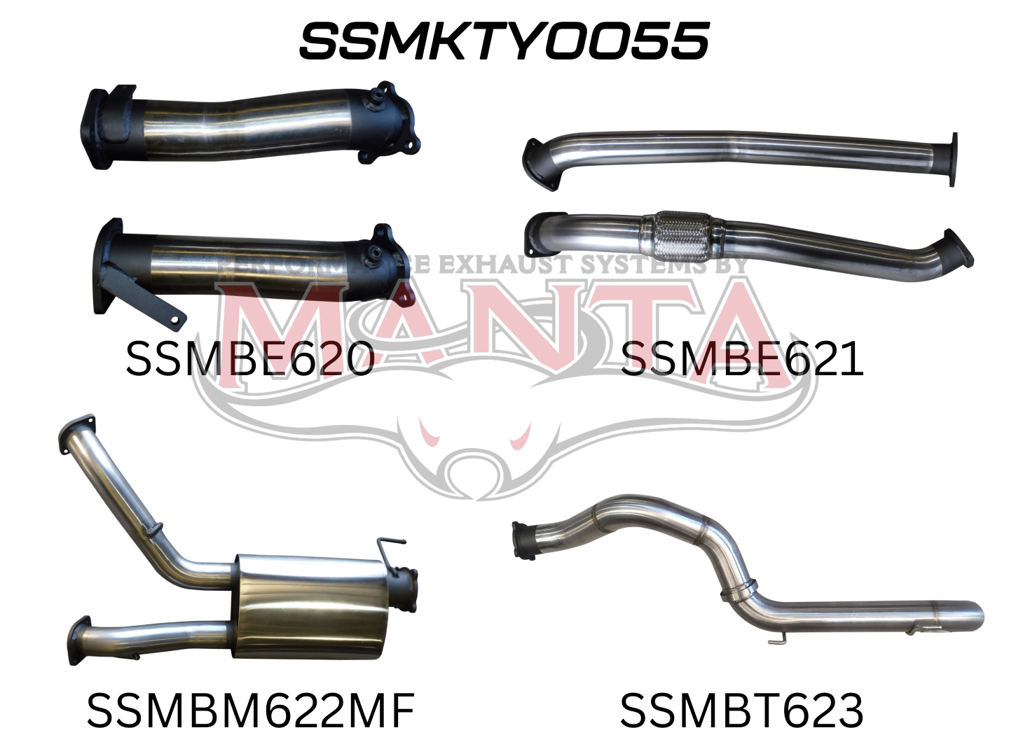 MANTA EXAHUSTS | VDJ200 Toyota Land Cruiser 3in Dual NO Cat, W/Muffler, 4in Exit (SSMKTY0055)