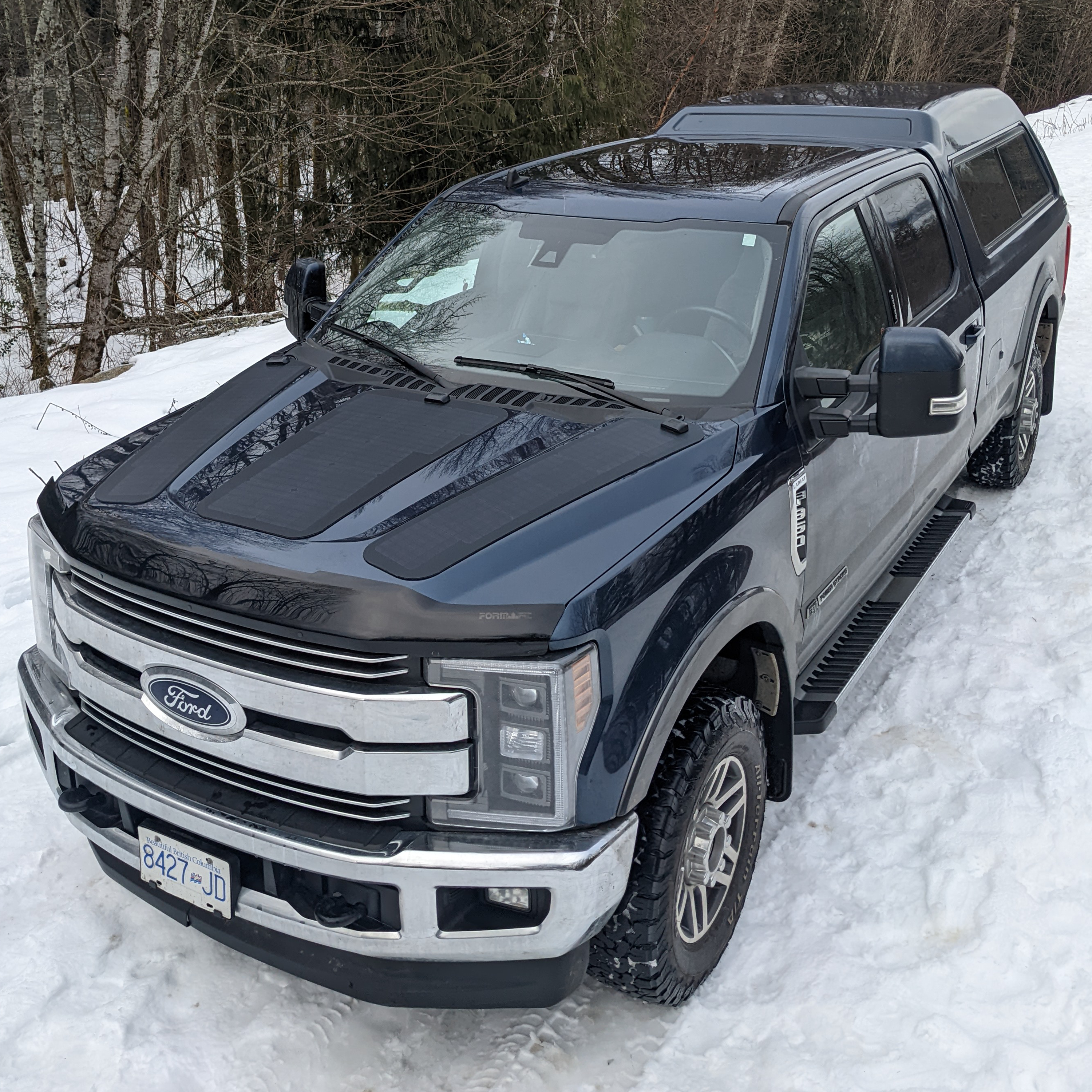 cascadia 4x4 super duty ford hood mounted solar panel system