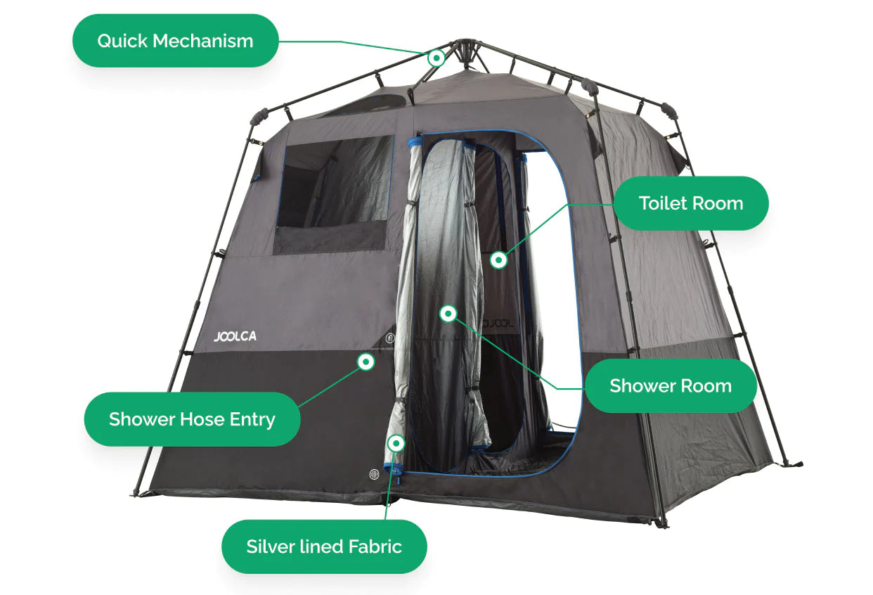 JOOLCA | ENSUITE Triple Automatic Three-Room Shower Tent